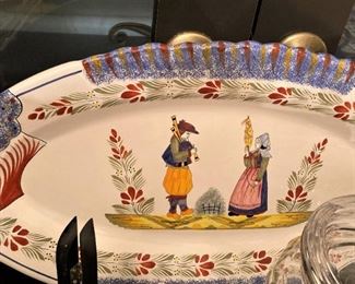 Large Quimper fish platter