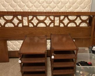 Matching 4-tier side tables; king bed