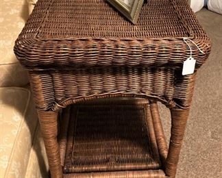 Small wicker side table