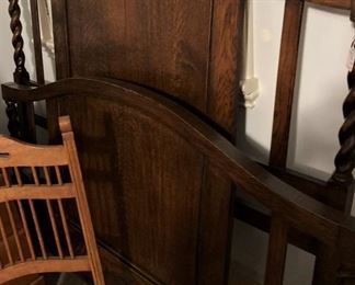Barley twist full headboard and footboard