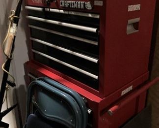 Craftsman tool box; folding chairs