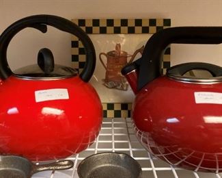 Red tea kettles