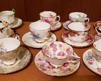 Vintage Bone China Tea Cups & Saucers