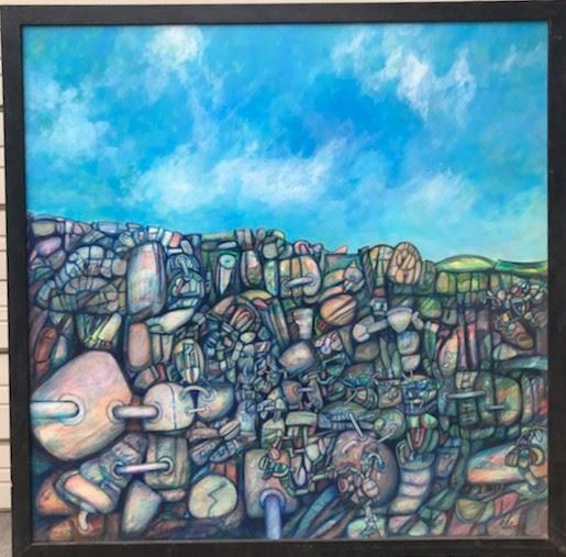 J. Cushi oil 48 x 48 oil/masonite.