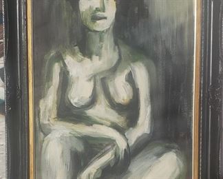 40x 30 Bay Area figurative painting signed "Joyce".
