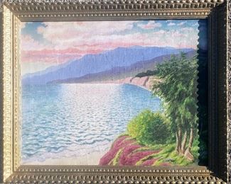 24 x 30 California Coastal scene. Oil/ canvas.