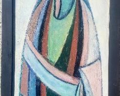 Jorgen Hansen 48 x 25 Mid Century Modern painting.