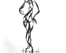 leon Saulter modern sculpture. 64" tall.