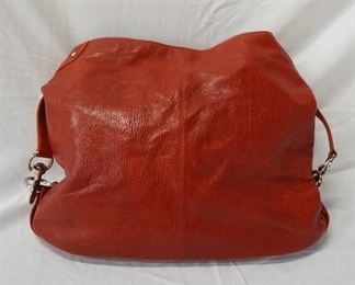 1017 REBECCA MINKOFF LARGE RED LEATHER TOTE BAG,GENTLY USED WITH LITTLE WEAR, 14 1/2 IN X 18 IN X 4 1/2 IN