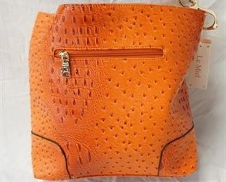 1092 LE MIEL VEGAN LEATHER BAG, NEW WITH TAGS, 15 IN X 12 1/2 IN X 4 1/2