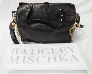 1096 BADGLEY MISCHKA JULIAN NAPPA LEATHER BAG, NEW WITH TAGS AND CLOTH STORAGE BAG, 14 IN X 11 IN X 7 IN