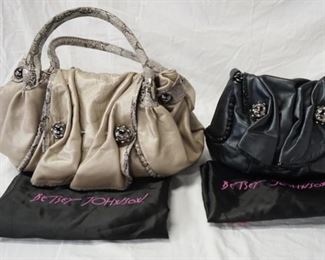 1100 2 BETSY JOHNSON BAGS WITH 2 CLOTH STORAGE COVERS