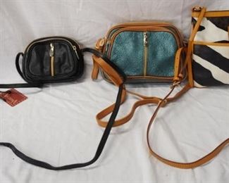 1106 2 VALENTINA BAGS, DOONEY & BOURKE BAG, 1 VALENTINA NEW WITH TAGS, OTHER SLIGHT WEAR AND DOONEY IS WORN