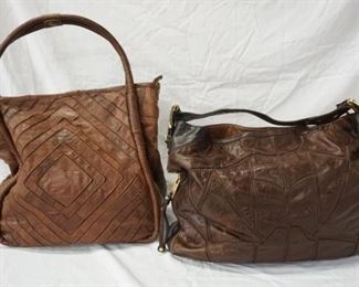 1113 LOST & FOUND LEATHER TOTE AND STEVEN MADDEN LEATHER TOTE, WEAR TO BOTH