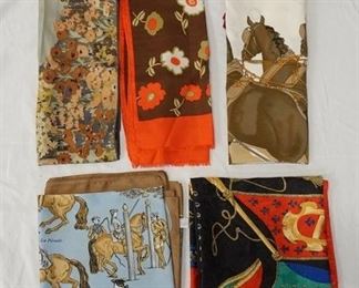 1115 LOT OF 5 LADIES SCARVES INCLUDING NEMAN MARCUS, LIBERTY OF LONDON AND OTHERS