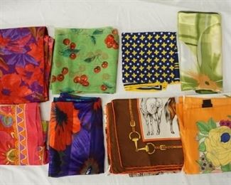 1122 LOT OF 8 LADIES SCARVES INCLUDING BIJOUX TERNER, CESON, ELAINE GOLD, SEGALINI, AND OTHERS