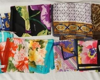 1124 LOT OF 10 LADIES SCARVES INCLUDING 7 OSCAR DE LA RENTA, 2 ANNE KLEIN AND OTHERS