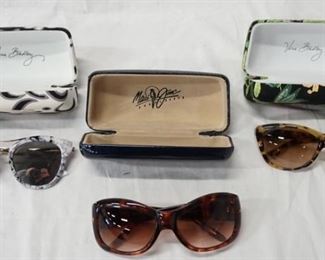 1128 2 VERA BRADLEY & 1 MAUI JIM SUNGLASSES WITH CASES