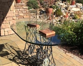 Antique sewing machine base table