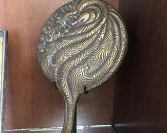 Authentic Erte mirror ERTE (1892-1990) Art Deco bronze mirror
