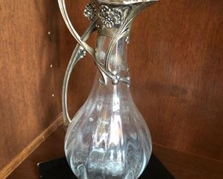 Art Nouveau German Silver Mounter Pitcher