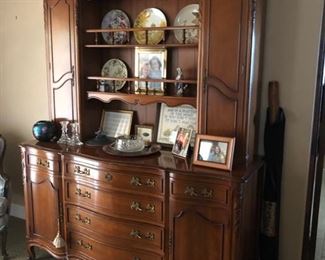 Breakfront china cabinet bowed front