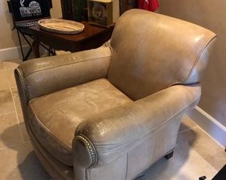 Leather club Chair - Taupe - grey - sandy beige