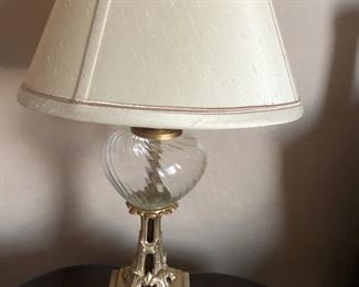 Glass and Brass art nouveau style lamp