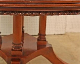 ot: 501 - BEAUTIFUL GieMme Romano of Ezzelino Vicenza Italy
BEAUTIFUL GieMme Romano of Ezzelino Vicenza Italy Italian made burl walnut and banded 61" round dining room table with (2) 17 1/2" leaves