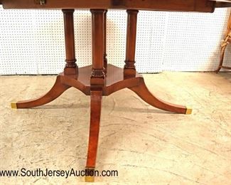 ot: 501 - BEAUTIFUL GieMme Romano of Ezzelino Vicenza Italy
BEAUTIFUL GieMme Romano of Ezzelino Vicenza Italy Italian made burl walnut and banded 61" round dining room table with (2) 17 1/2" leaves