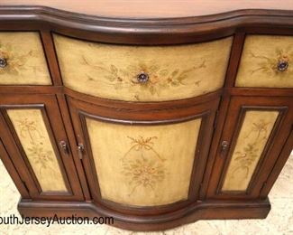 Lot: 504 - Contemporary mahogany paint decorated 3 drawer 4
Contemporary mahogany paint decorated 3 drawer 4 door credenza