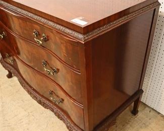 Lot: 507 - VINTAGE Batesville Furniture burl mahogany and
VINTAGE Batesville Furniture burl mahogany and carved low chest with fancy hardware
