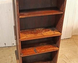 Lot: 509 - ANTIQUE mahogany and chestnut Sargent Manufacture
ANTIQUE mahogany and chestnut Sargent Manufacture revolving bookcase in the original found condition