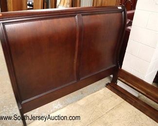 Lot 531
Contemporary mahogany queen size sleigh bed with rails