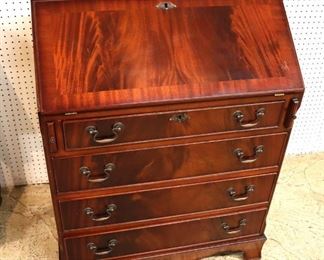 Lot: 530 - SOLID burl mahogany slant front writing desk with
SOLID burl mahogany slant front writing desk with nice leather top fitted interior