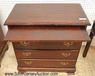Lot 532
SOLID cherry 4 drawer bracket foot bachelor chest with pull out tray
