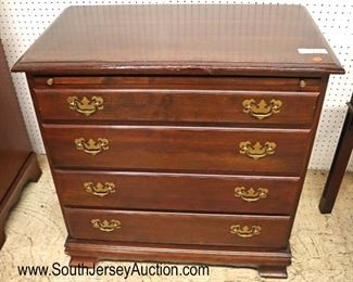 Lot 532
SOLID cherry 4 drawer bracket foot bachelor chest with pull out tray
