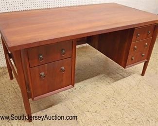 Lot 534
Mid century Danish style executrix 5 drawer desk in the cedar style finish