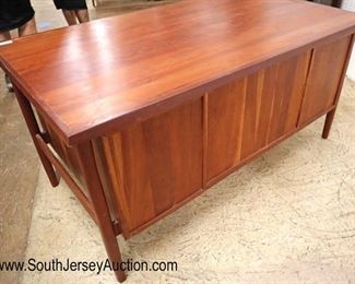 Lot 534
Mid century Danish style executrix 5 drawer desk in the cedar style finish