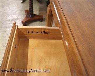 Lot 537
Ethan Allen Furniture SOLID maple queen anne 1 drawer console table