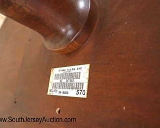 Lot 539: Ethan Allen Furniture burl mahogany and banded oval coffee table