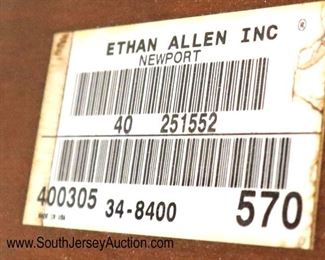Lot 539: Ethan Allen Furniture burl mahogany and banded oval coffee table