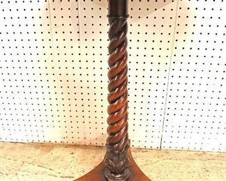 Lot 540: Paint decorated carved column SOLID mahogany lamp table