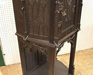 Lot 561
ANTIQUE carved gothic 1 door silver chest with key - nice size