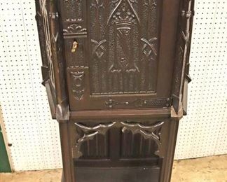 Lot 561
ANTIQUE carved gothic 1 door silver chest with key - nice size