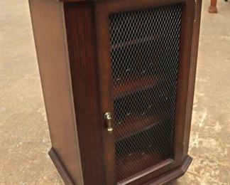 Lot 568
Contemporary marble top serving tray wine cabinet with wire mesh doors