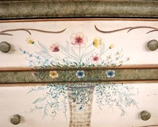 Lot 571
2 piece paint decorated secretary bookcase