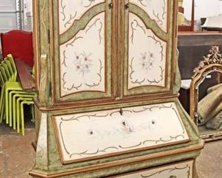 Lot 571
2 piece paint decorated secretary bookcase