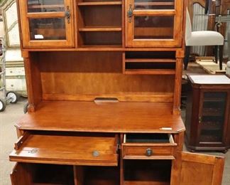 Lot 575
NICE 2 piece contemporary cherry finish computer desk with hutch top