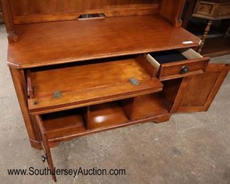 Lot 575
NICE 2 piece contemporary cherry finish computer desk with hutch top